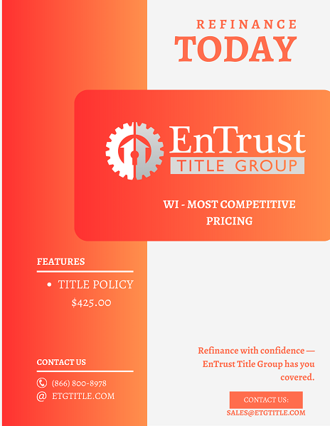 WI REFINANCE PRICE DROP - $700 FLAT